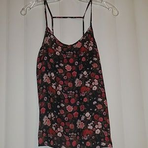 H&M Divided Pink&Red Floral Sleeveless Shirt